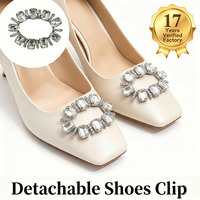 Clips de chaussures détachables en forme de rectangle ovale avec strass, accessoires de talon pour mariage et mariée