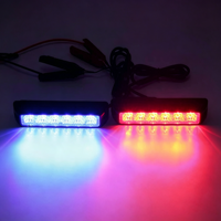 Barre lumineuse d'avertissement LED 6W ultra-lumineuse pour calandre, 12 modes stroboscopiques, boîtier en alliage d'aluminium, 5 couleurs, signal lumineux clignotant d'urgence pour camion