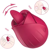 Mini jouet sexuel vibrant en forme de Rose pour femme adulte, matériau étanche, se léchant, langue, point G, clitoris, vagin, Vibration, vibrateur sexuel, offre spéciale