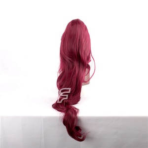 Peluca de Anime de Hércules, Peluca de Princesa Megara, Cosplay, Cabello Sintético, 90 cm de Largo, Ondulado, Color Rojo Vino Oscuro, Encaje Francés, Resistente al Calor, 1 Pieza - Product Image 6