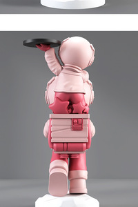 Statua da Terra Grande di Astronauta Spaziale Dipinta a Mano in Resina, Scultura Artistica con Doppio Vassoio, per Arredamento Soggiorno - Vendita all'Ingrosso - Product Image 3