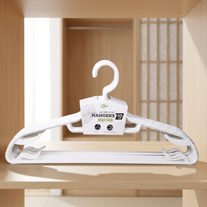 PP <b>Plastic</b> Injection-Molded Slim Single-Tier Heavy Duty White Garment Hanger for Wardrobe - Product Image 3