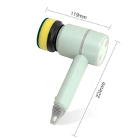 Brosse de nettoyage électrique multifonctionnelle USB de haute qualité avec 2 têtes de brosse, style raclette en plastique