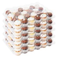 Boîtes individuelles pour cupcakes en plastique jetable à 4 cavités, transparentes, en forme de coquille, pour cupcakes et muffins, vente en gros
