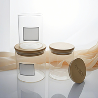 Vente en gros de bocaux à bougies en verre avec couvercles en liège 120/150/200/240ml Forme unique à fond rond de luxe mat pour la décoration intérieure