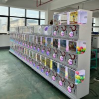 Machine distributrice populaire à monnayeur, type grue à capsules Gacha, en métal et plastique, version anglaise, pour centre commercial et salle de jeux