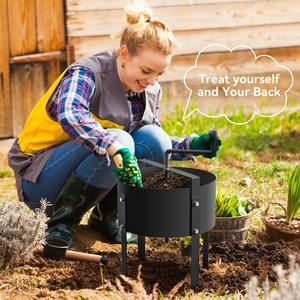 Tamis rotatif robuste <span class=keywords><strong>pour</strong></span> le sol avec maille en acier, gants et <span class=keywords><strong>pelle</strong></span> <span class=keywords><strong>pour</strong></span> le compost de jardin - Product Image 6