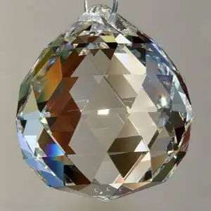 Produk terbaru 20/30/40mm bola dunia kristal multiwarna bola kristal dekoratif bening prisma
