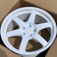 عجلات ألياف الألمنيوم المخصصة JDM 6061-T6 مقاس 5x114.3 5x100 5x120 5x112 طراز Te37 لسيارات لكزس IS350 وأودي S3 وفولكس فاجن، مقاسات 18 و19 و20 و21 بوصة، جنوط سوداء