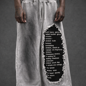 Pantalon de jogging ample en coton molletonné surdimensionné personnalisé Hip Hop, lavage à l'acide, lavage sale, broderie de patch, jambe large - Product Image 3