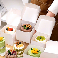 Boîte à mini-gâteaux carrée de 2/3 pouces, emballage alimentaire pour desserts, gâteaux basques coupés, pâtisseries françaises, sushis, chewing-gums