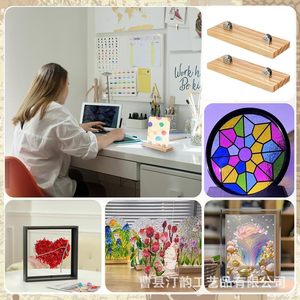 In stock: Adjustable wooden glass display <b>rack</b> for living room, suitable for displaying collectible ceramic <b>plates</b>. - Product Image 3