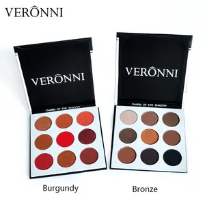 VERONNI Matte 9สี,พาเลตต์อายแชโดว์สีนู้ดชิมเมอร์มินิแบบมืออาชีพ