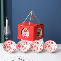 Vente flash - Service de vaisselle en céramique - Motif bleu - Assiettes et bols japonais - Vaisselle avec boîte cadeau