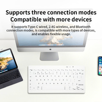 Clavier sans fil silencieux à membrane 78 touches, programmable, portable, Type-C, étanche, trois modes pour Pad C78-blanc, Nouveau modèle