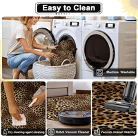 Tapis à imprimé léopard, fabriqué à la machine, moderne, lavable, tapis de salon doux, grand tapis de chambre à coucher, antidérapant, tapis d'intérieur à poils moyens