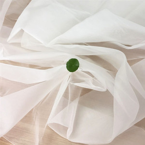Tissu en organza de soie naturelle rigide respirant 100% pur 5 MM en gros pour robe de mariée, vêtement transparent - Product Image 1