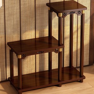 Chinese-style flower stand, floor-standing shelf for living room, solid wood flower stand for balcony, 2025 new style, indoor - Product Image 4