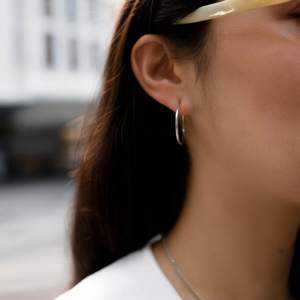 Orecchini a cerchio Ilan 25 mm tono argento confezione da 6 pezzi - Product Image 2