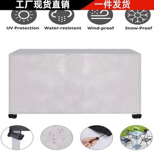 Funda para muebles de exterior, tela Oxford 420D, resistente al agua, a prueba de polvo, con hebillas en las esquinas para protección de mesas y sillas - Product Image 4