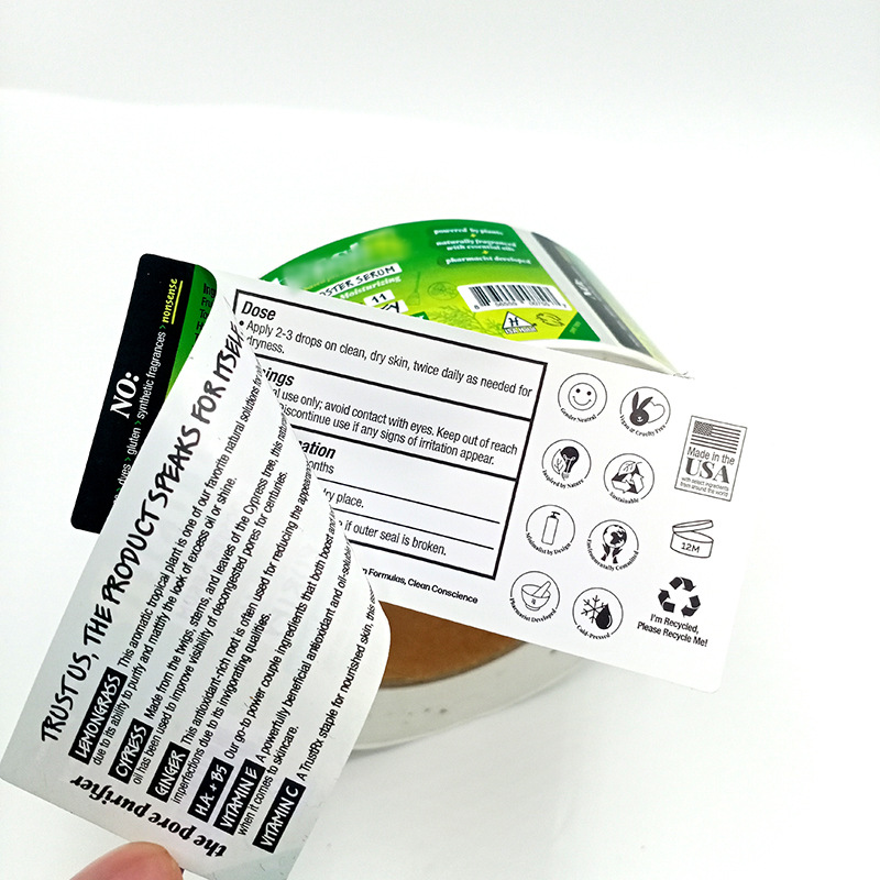 Factory Custom Folding Double Multi-layer Labels Multilayer Folded Booklet Stickers Peel and Reveal Sticker Labels