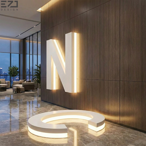 ป้ายไฟ LED 3 มิติ ดีไซน์<span class=keywords><strong>หรู</strong></span>หราทันสมัย EZD แบบตัวอักษรช่องแสงย้อนกลับ ทำจากสแตนเลสสตีลทาสี สำหรับป้ายต้อนรับธุรกิจ - Product Image 2