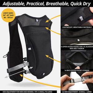 Gilet de sport de plein air léger et respirant réfléchissant imperméable pour la randonnée, le vélo, l'entraînement, la course à pied avec poche à eau - Product Image 3