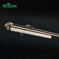 IKSUN nouveau Design haute qualité robuste tringle à rideau en aluminium télécommande système d'éclairage rail à rideau avec lumière LED