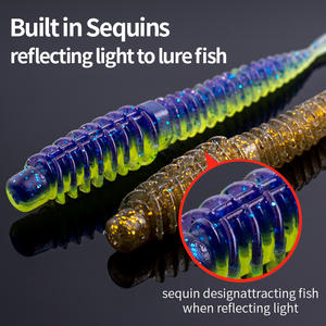 CHILENT Esca a Verme con Filettatura Inversa 7.5/8.5cm Esca Morbida per Pesce Persico Luccio Adatta a Bacini Artificiali Esca Galleggiante - Product Image 3