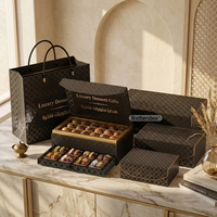 Caja Rígida Magnética de Lujo para Regalo de Ramadán con Impresión de Logotipo de Marca Personalizada en Lámina Dorada, con Bolsa de Cinta