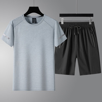 Ensembles de T-shirts en nylon respirant pour hommes avec logo personnalisé de haute qualité, ensembles de T-shirts à manches courtes pour tenue quotidienne