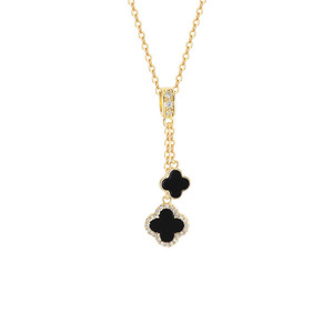 Materiale in acciaio inossidabile ipoallergenico minimalista <span class=keywords><strong>quadrifoglio</strong></span> squisito regolabile moda ciondoli collane per le donne - Product Image 5