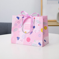 Mignon rose bleu papier paquet sacs nouveau-né premier anniversaire bébé douche enfants fête cadeaux butin sac