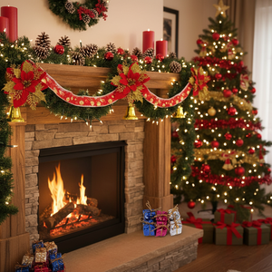 Set di 5 Ghirlande Natalizie Verdi Morbide da 250 Piedi, Decorazione Floreale Artificiale Non Illuminata per Interni ed Esterni - Product Image 3