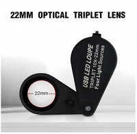 Loupe de bijoutier rechargeable 10X avec lumières UV et LED