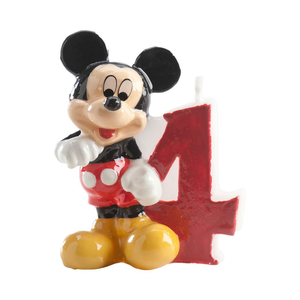 Candela di compleanno Topolino numero 4 6,5 cm per decorazioni feste bambini - Product Image 2