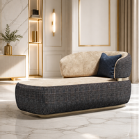 Ensemble de canapés modulaires YUANCHANG avec revêtement en tissu et pieds en acier inoxydable - Conception modulaire confortable pour chambre à coucher et salon