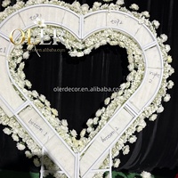 Arche décorative en soie en forme de cœur pour événements et fêtes, support floral artificiel pour mur de fond, fleurs d'entrée de mariage