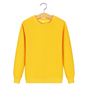 Children's Blue Crew Neck Sweatshirt Cotton Solid Color Daily Wear School Uniforms Junior High Elementary Students - Product Image 3