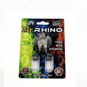 Preço por atacado Cartão de papel caixa de comprimidos Rhino para embalagem com garrafas de cápsulas blister para comprimidos de realce masculino
