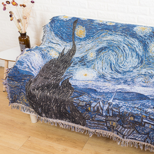 Coperta in cotone <span class=keywords><strong>Van</strong></span> <span class=keywords><strong>Gogh</strong></span> coperta per asciugamano in tessuto notturno cielo stellato - Product Image 3