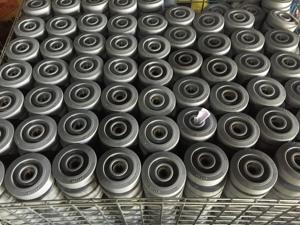 Nicht markieren des graues Gummi profil auf Kunststoff kern rädern Nachlauf Hochleistungs-weiches rundes Laufrad 4 5 <span class=keywords><strong>6</strong></span> 8 Zoll - Product Image 4