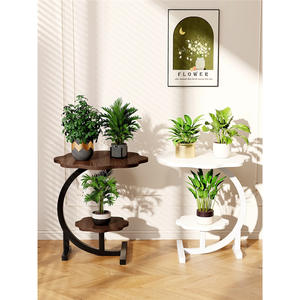 Support à fleurs en bois moderne, sur pied, à plusieurs niveaux, pour salon, design contemporain, porte-pot de plantes - Product Image 3