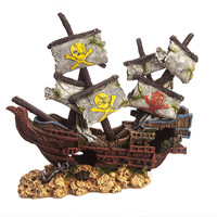 Ornements de réservoir de poissons personnalisés Perle noire des Caraïbes Navire pirate Décoration d'aquarium Ruines