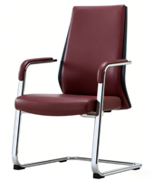 Chaise de bureau exécutive moderne en cuir véritable à dossier moyen, avec structure en aluminium, conçue pour offrir un confort optimal LS P-5156-C pour les bureaux
