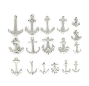 Breloques nautiques en acier inoxydable-pendentifs de roue de bateau de gouvernail d'<span class=keywords><strong>ancre</strong></span>-résultats de bijoux de thème <span class=keywords><strong>marin</strong></span> - Product Image 1