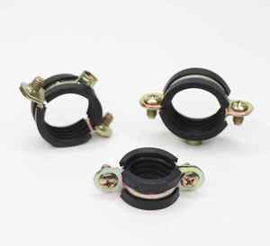 Hot Selling Metric/Inch M7X1.50 One Ring Throat Hoop Pipe <b>Clamp</b> with Rubber Support Customization Galvanized Carbon Steel - Product Image 2