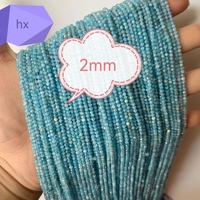 Perles lâches en pierre d'agate naturelle de 2mm, rondes à facettes, polies avec trou droit pour accessoires de bricolage, petites perles