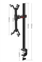 Support de bureau universel en aluminium noir, anti-corrosion, étanche, réglable de 7 à 12 pouces, avec pince rotative à 360 degrés pour tablette