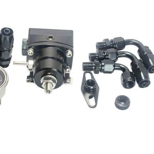 Régulateur de pression de carburant tout noir avec kit de raccords 65-96 psi pour mise à niveau du moteur 4 cylindres - Product Image 4